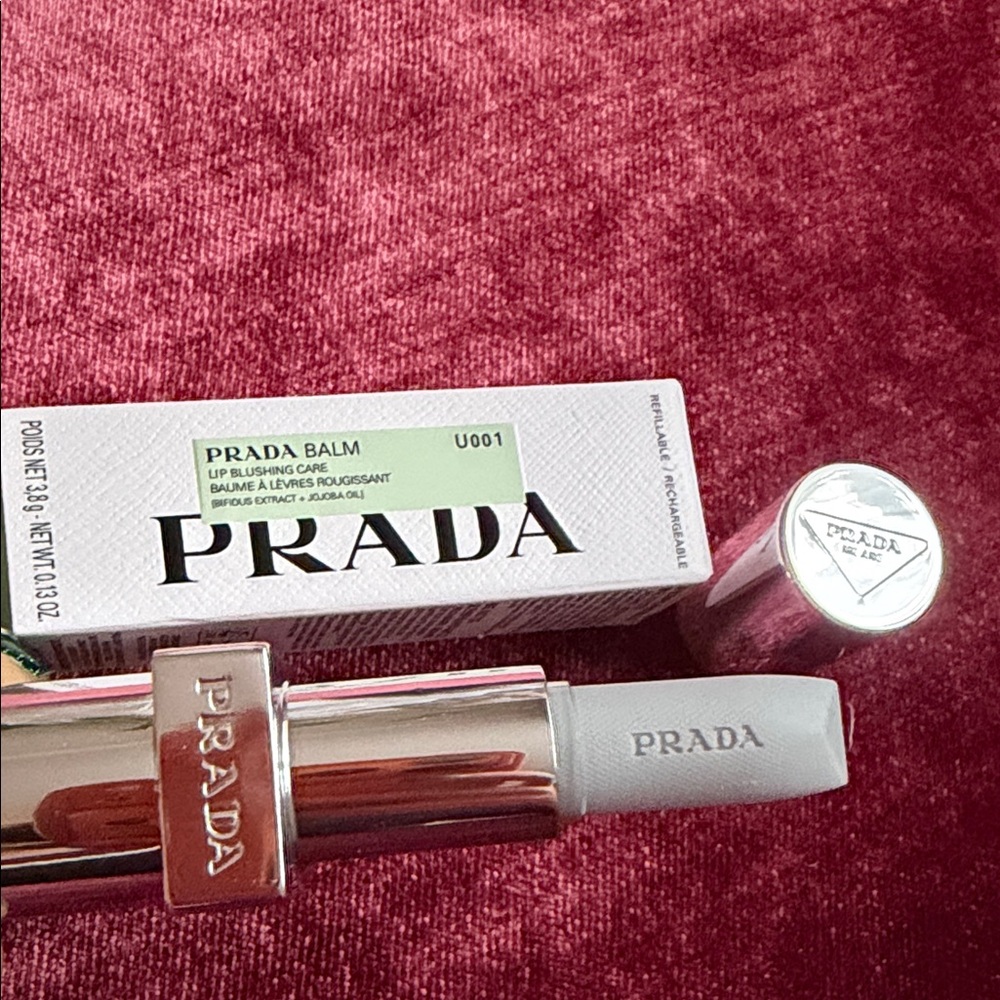 Prada Lip Balm in Silver and White